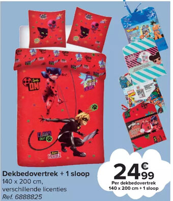 Carrefour Dekbedovertrek + 1 Sloop 140 x 200cm aanbieding