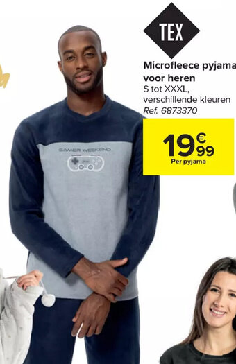 Carrefour Microfleece Pyjama voor Heren S tot XXXL aanbieding