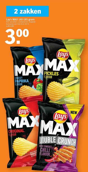Albert Heijn Lay's max 140-185 gram aanbieding