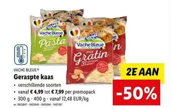 Lidl Vache bleue geraspte kaas aanbieding