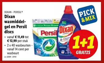 Lidl Dixan wasmiddel-gel en persil discs aanbieding