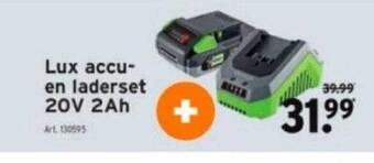 Lux accu- en laderset 20v 2ah