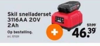 GAMMA Skil snelladerset 3116aa 20v 2ah aanbieding
