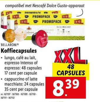 Lidl Bellarom koffiecapsules aanbieding