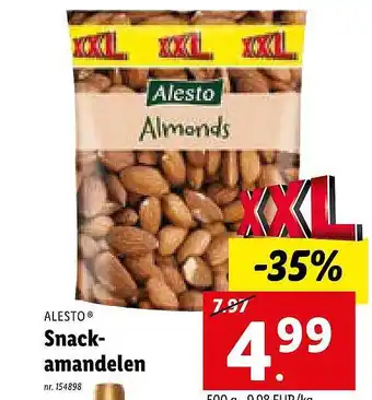 Lidl Alesto snack-amandelen aanbieding