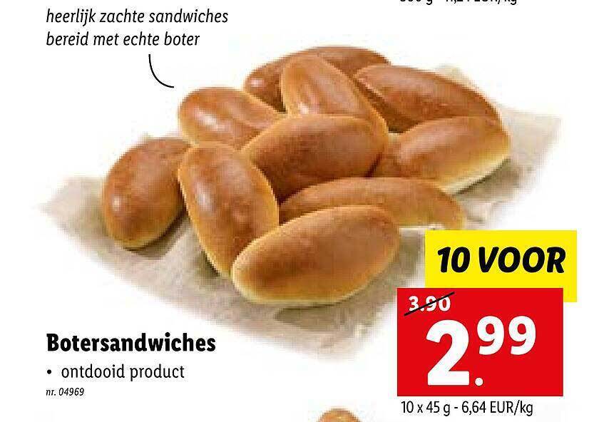 Botersandwiches promotie bij Lidl
