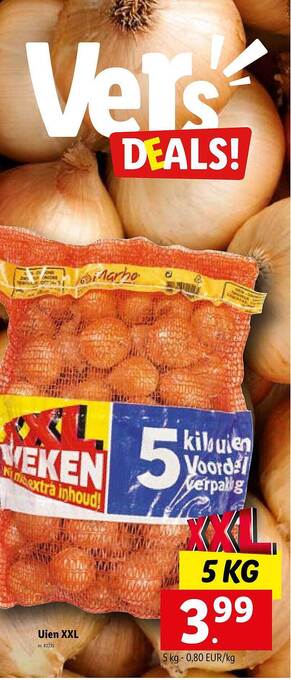 Lidl Uien xxl aanbieding