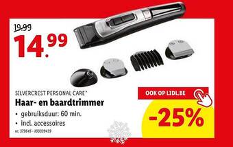 Lidl Silvercrest personal care haar- en baardtrimmer aanbieding