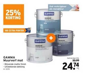 GAMMA Gamma muurverf mat aanbieding