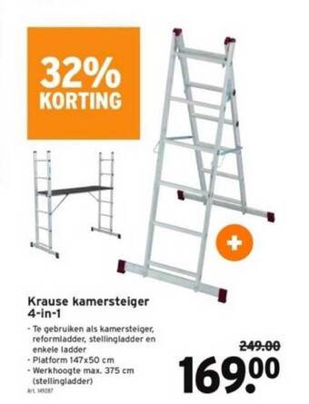 GAMMA Krause kamersteiger 4-in-1 aanbieding