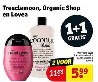 Kruidvat Treaclemoon, organic shop en lovea aanbieding