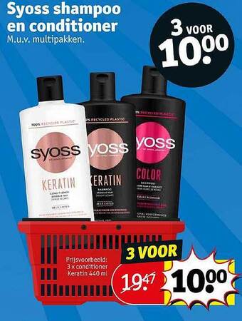 Kruidvat Syoss shampoo en conditioner aanbieding