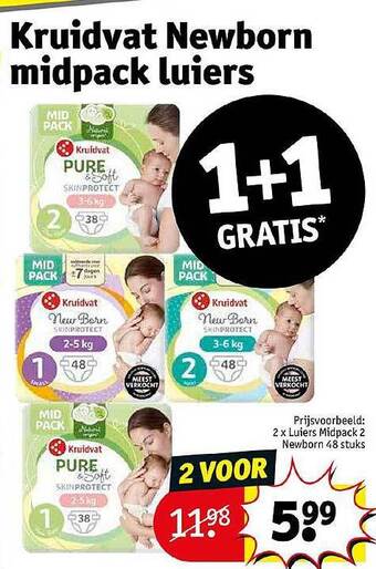Kruidvat Kruidvat newborn midpack luiers aanbieding