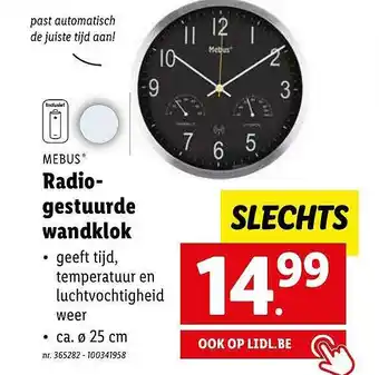 Mebus radiogestuurde wandklok
