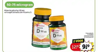 Kruidvat 2 x kruidvat vitamine d 75 mcg 60 smelttabletten aanbieding
