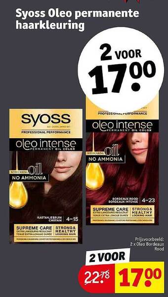 Kruidvat Syoss oleo permanente haarkleuring aanbieding