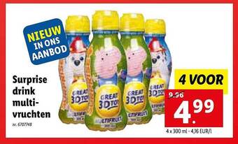 Lidl Surprise drink multivruchten aanbieding