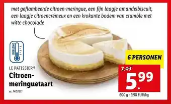 Lidl Le patissier citroenmeringuetaart aanbieding