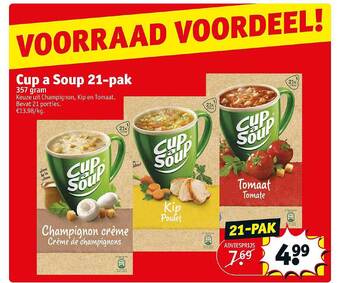 Kruidvat Cup a soup 21-pak aanbieding