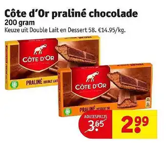 Côte d'or praliné chocolade