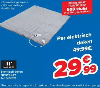 Carrefour Elektrisch Deken NRHT91-22 aanbieding