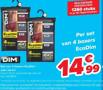 Carrefour DIM Set van 4 Boxers voor Heren aanbieding