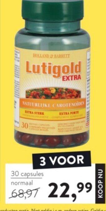 Holland & Barrett Holland & Barrett Lutigold Extra 3 x 30 Capsules aanbieding