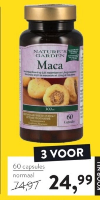Holland & Barrett Nature's Garden Maca 3 x 60 Capsules aanbieding