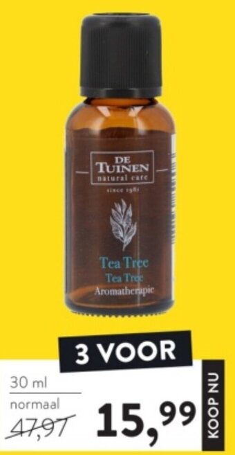 Holland & Barrett De Tuinen Tea Tree Aromatherapie 3 x 30ml aanbieding