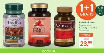 Holland & Barrett Holland & Barrett Ginseng Complex 50 Capsules 1+1 Gratis aanbieding