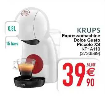 Cora Krups Expressomachine Dolce Gusto Piccolo XS aanbieding