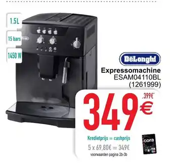 Cora DeLonghi Expressomachine ESAM04110BL aanbieding