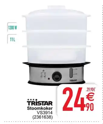 Cora Tristar Stoomkoker VS3914 aanbieding