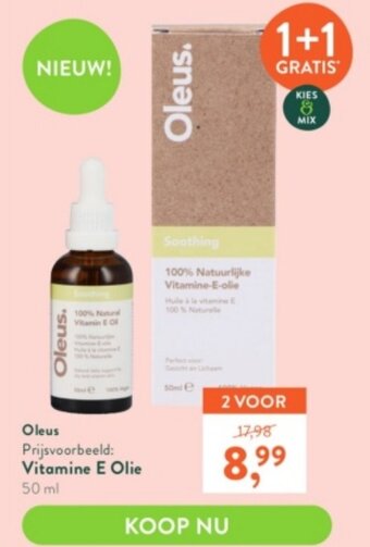 Holland & Barrett Oleus Vitamine E Olie 50ml 1+1 Gratis aanbieding