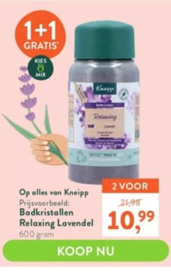 Holland & Barrett Kneipp Badkristallen Relaxing Lavendel 600gram 1+1 Gratis aanbieding