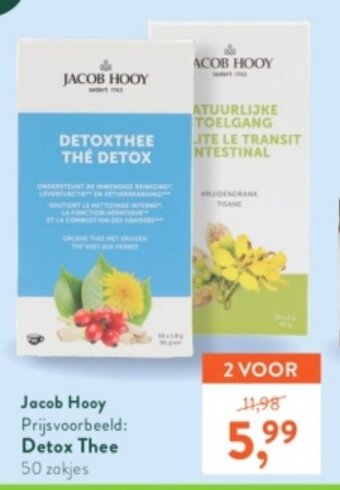 Jacob Hooy Detox Thee 50 Zakjes 2 voor