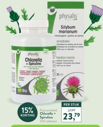Holland & Barrett Physalis Chlorella + Spirulina 500 Tabletten aanbieding