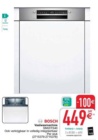 Cora Bosch Vaatwasmachine SMI2ITS40 aanbieding