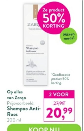 Holland & Barrett Zarqa Shampoo Antiroos 200ml aanbieding