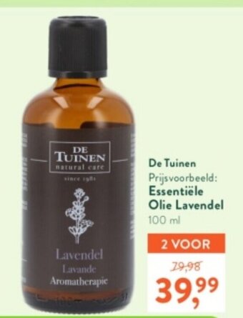 Holland & Barrett De Tuinen Essentiele Olie Lavendel 100ml 1+1 Gratis aanbieding