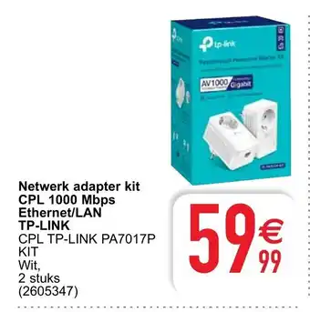 Cora Netwerk adapter kit CPL 1000 Mbps Ethernet/LAN TP-LINK aanbieding