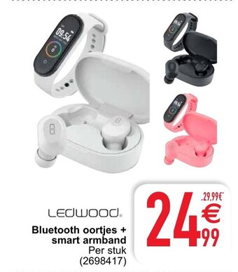 Cora Ledwood Bluetooth oortjes + smart armband aanbieding