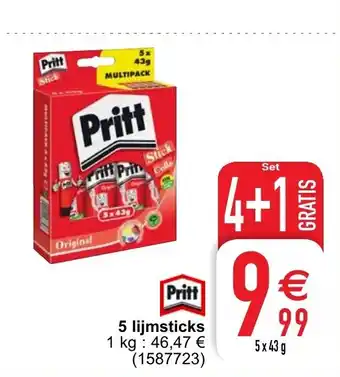Cora Pritt 5 lijmsticks aanbieding