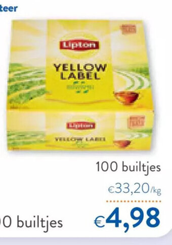 OKay Lipton yellow label 100 builtjes aanbieding