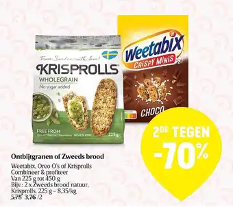 Delhaize Ontbijtgranen of zweeds brood aanbieding