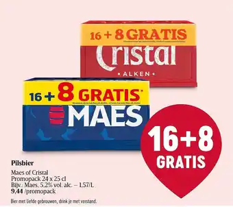 Delhaize Pilsbier maes of cristal aanbieding