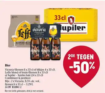 Delhaize Bier victoria, leffe blond of bruin of jupiler aanbieding