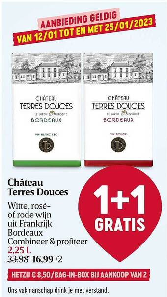 Delhaize Château terres douces aanbieding