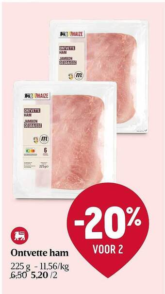 Delhaize Ontvette ham aanbieding