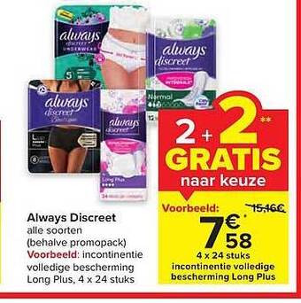 Carrefour Always discreet aanbieding